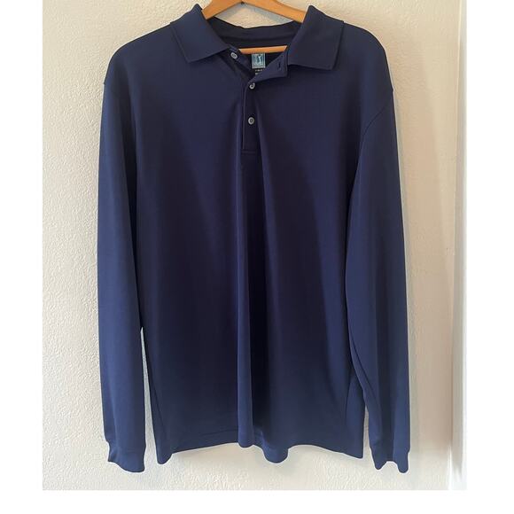 Men's PGA Tour Long Sleeve Navy Golf Polo Shirt Size Large - Picture 1 of 4